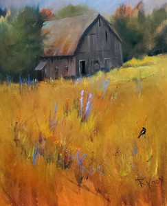 A Barn, Bugloss, a Blackbird and Lilies sold