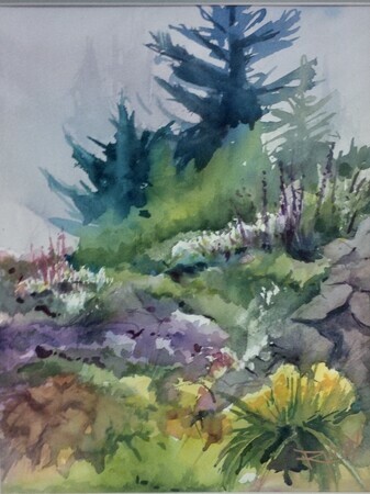 RobinKnox. Misty Morning in the Garden (sold)
